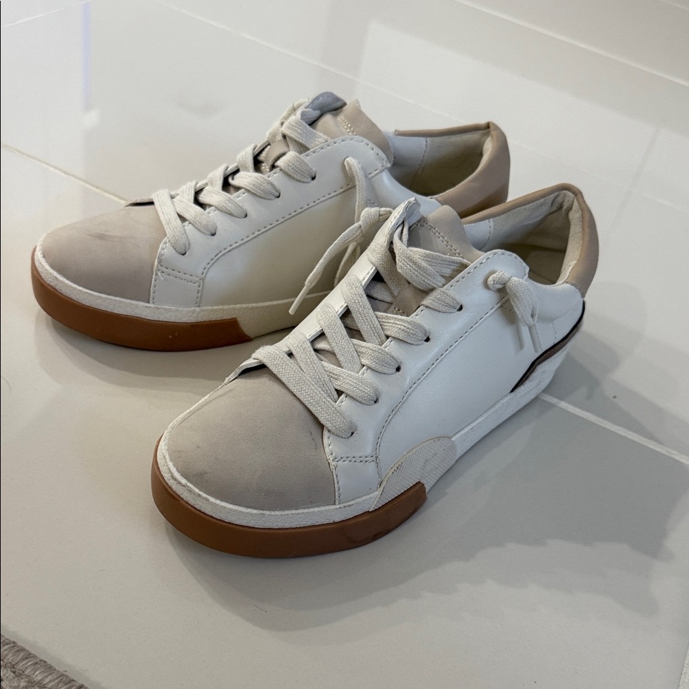 Dolce Vita White and Tan Sneakers